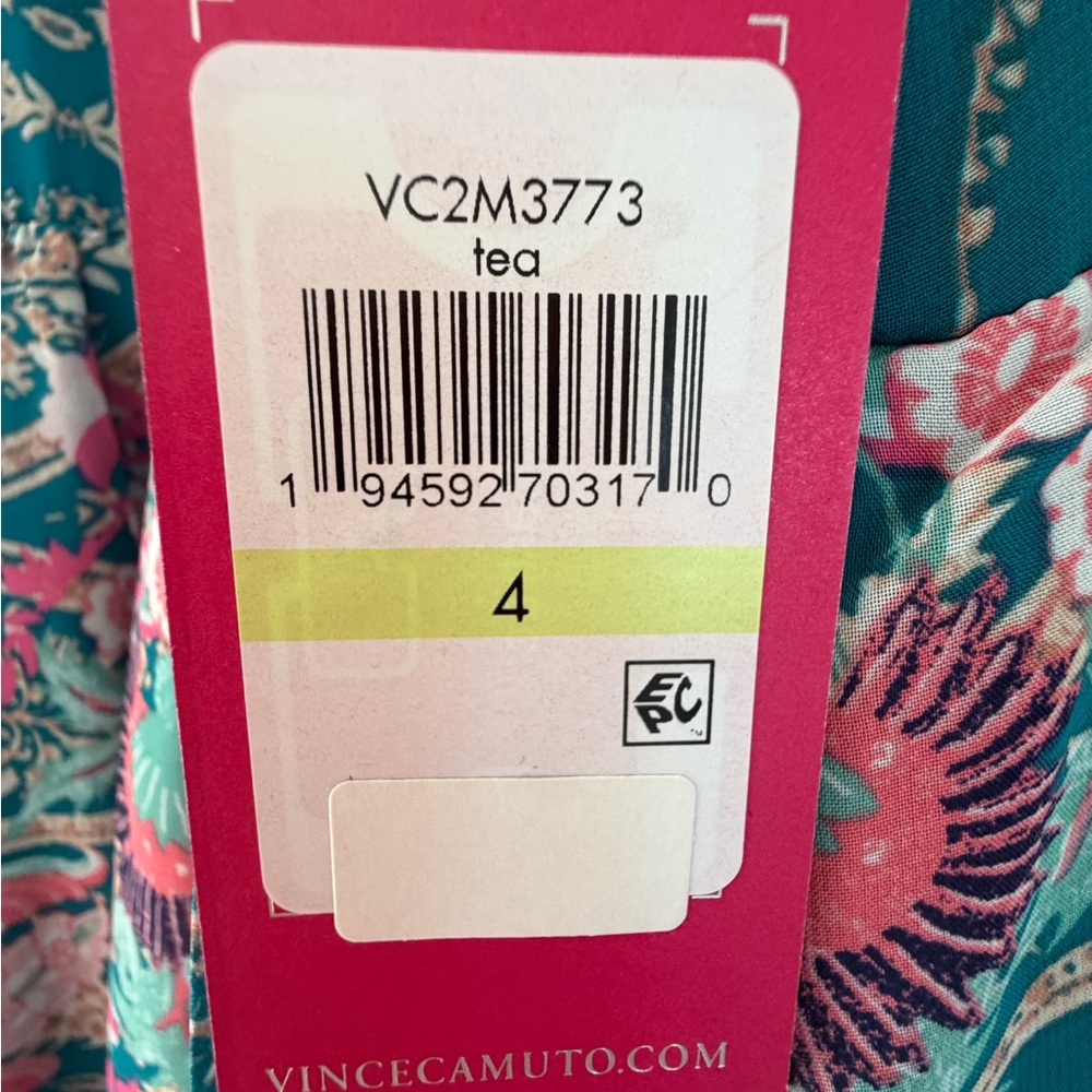 Vince Camuto Teal and Pink Floral Dress - Picture 5 of 7